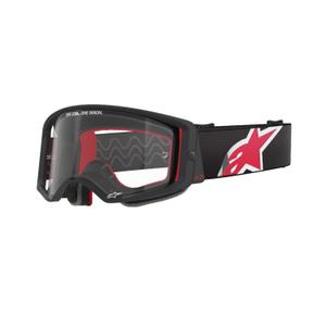 Alpinestars Supertech Corp zwart en rood motorcrossbril met heldere lens