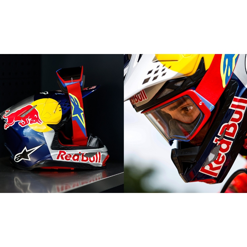 Alpinestars Supertech Corp zwart en rood motorcrossbril met heldere lens