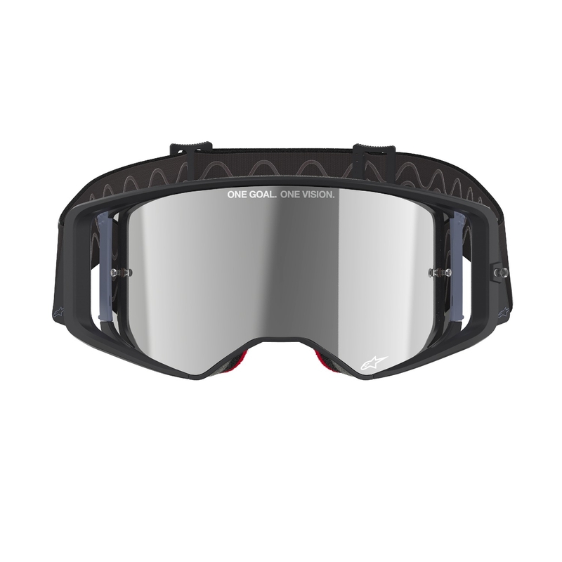 Alpinestars Supertech Corp Motorcrossbril zwart en grijs met zilveren lens