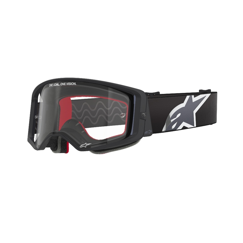 Alpinestars Supertech Corp zwart en grijs motorcrossbril met heldere lens
