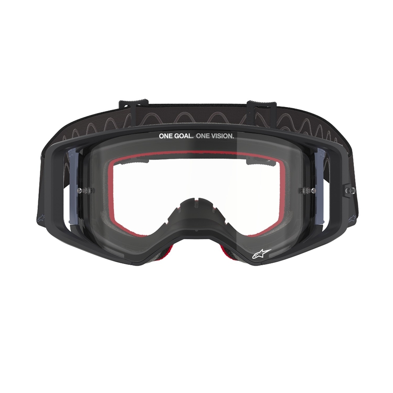Alpinestars Supertech Corp zwart en grijs motorcrossbril met heldere lens