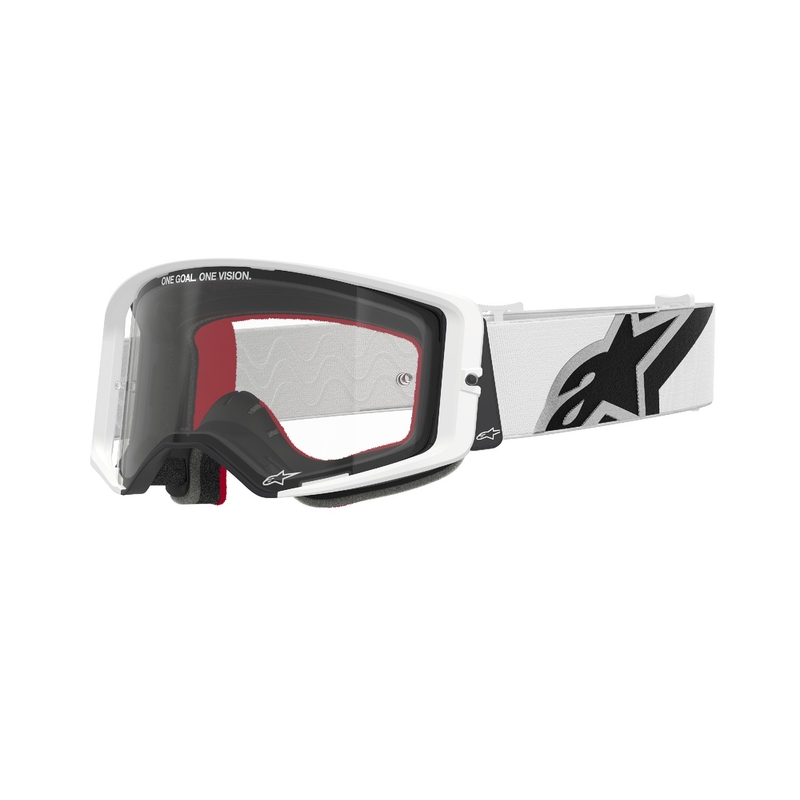 Alpinestars Supertech Corp witte motorcrossbril met heldere lens uitverkoop