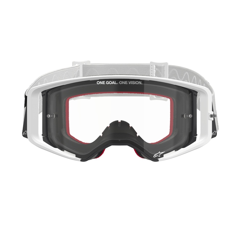 Alpinestars Supertech Corp witte motorcrossbril met heldere lens uitverkoop