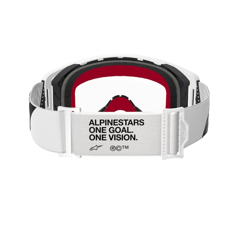 Alpinestars Supertech Corp witte motorcrossbril met heldere lens uitverkoop