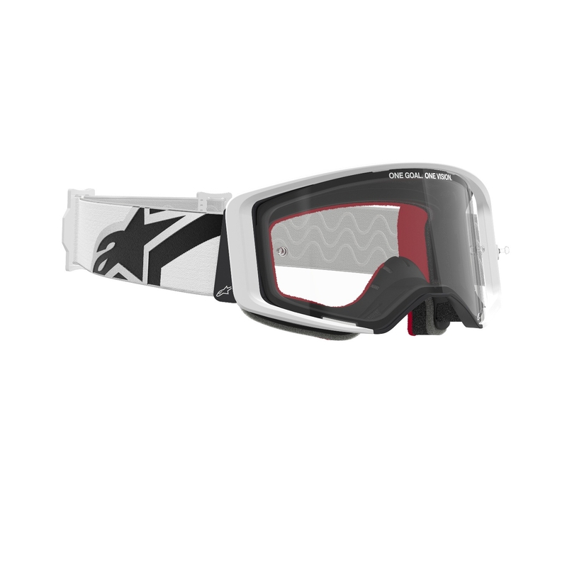 Alpinestars Supertech Corp witte motorcrossbril met heldere lens uitverkoop