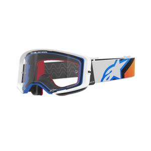 Alpinestars Supertech Corp motorcrossbril blauw-oranje met heldere lens