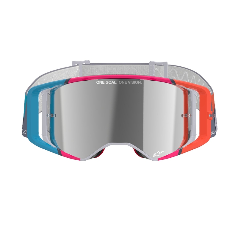 Alpinestars Supertech Stream motorcrossbril grijs-multicolor met zilver gespiegelde lens