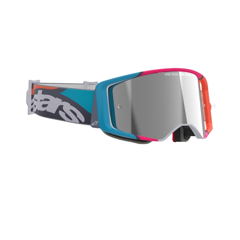 Alpinestars Supertech Stream motorcrossbril grijs-multicolor met zilver gespiegelde lens