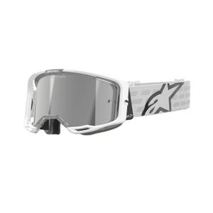 Alpinestars Vision 8 Corp motorcrossbril wit met gespiegelde zilveren lens