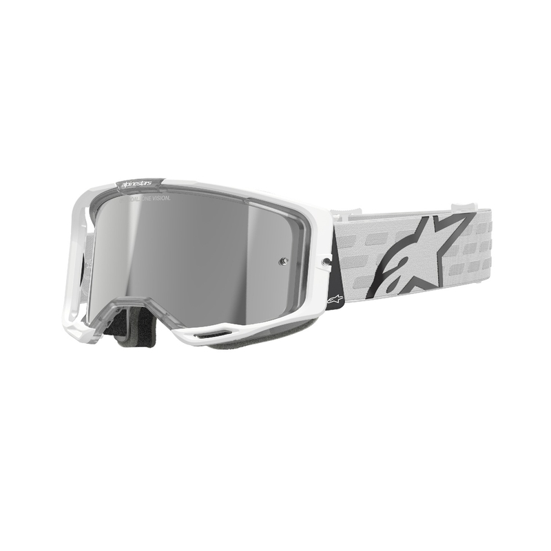 Alpinestars Vision 8 Corp motorcrossbril wit met gespiegelde zilveren lens
