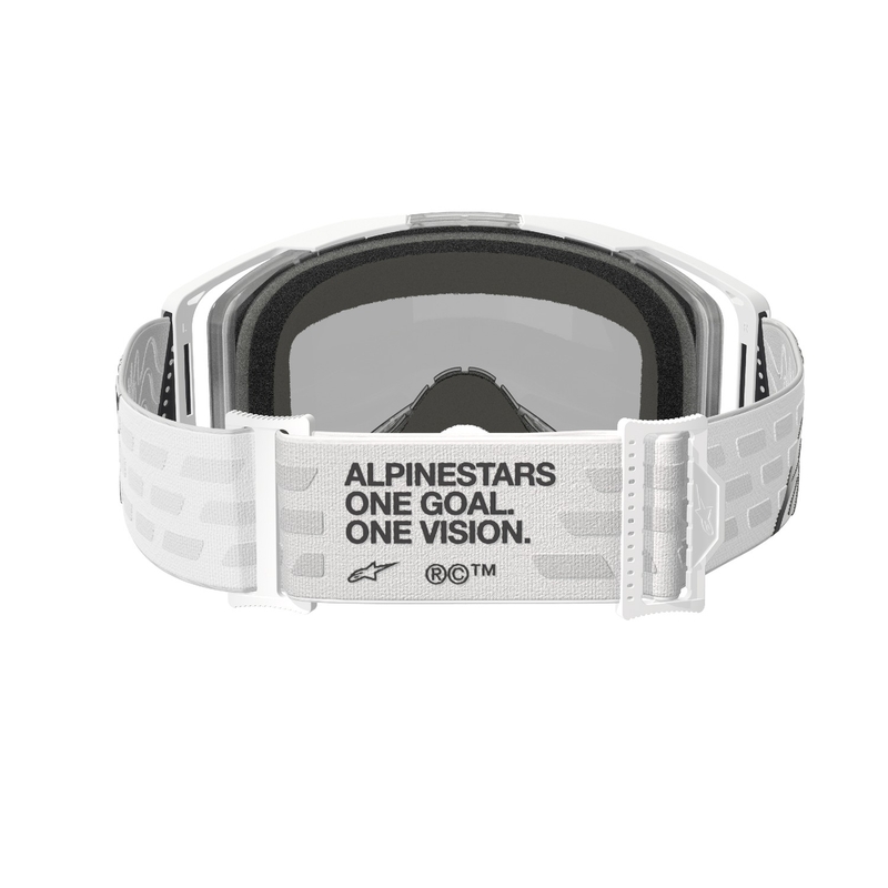 Alpinestars Vision 8 Corp motorcrossbril wit met gespiegelde zilveren lens
