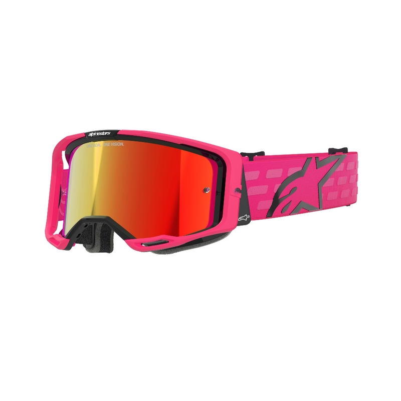 Alpinestars Vision 8 Corp Motorcrossbril roze met gespiegelde rode lens