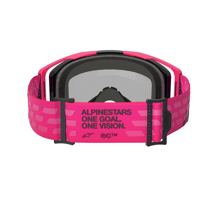 Alpinestars Vision 8 Corp Motorcrossbril roze met gespiegelde rode lens