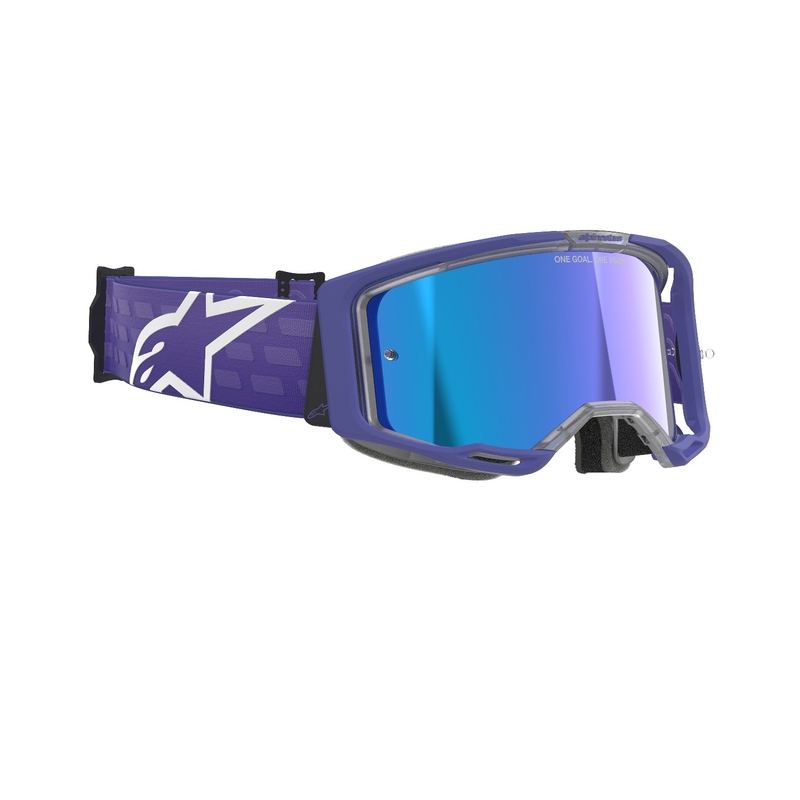 Alpinestars Vision 8 Corp motorcrossbril paars met gespiegelde blauwe lens