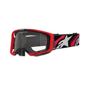 Alpinestars Vision 8 Luar rood en zwarte motorcrossbril met heldere lens