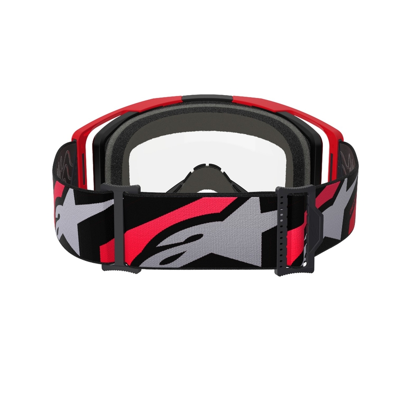 Alpinestars Vision 8 Luar rood en zwarte motorcrossbril met heldere lens