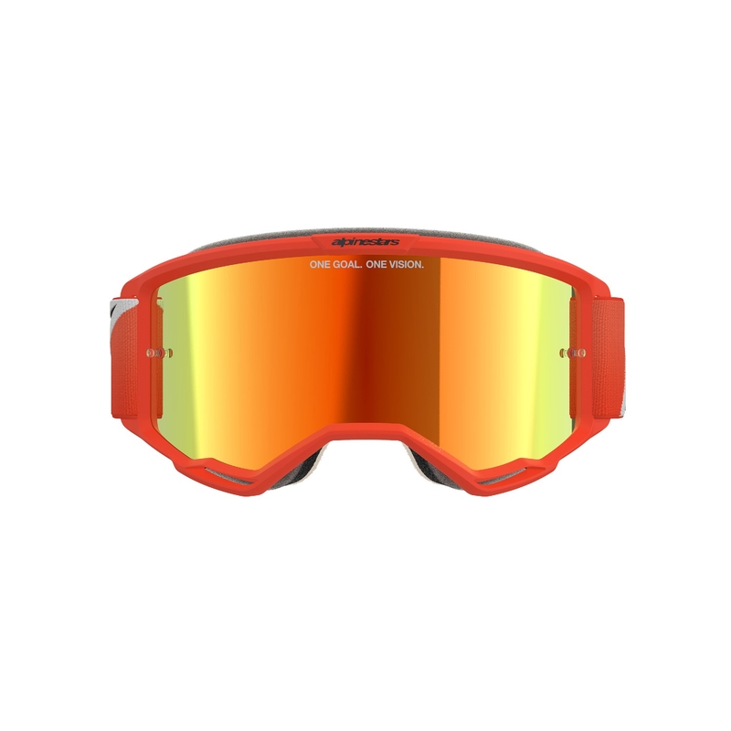 Alpinestars Vision 5 Corp Motorcrossbril oranje met gespiegelde rode lens