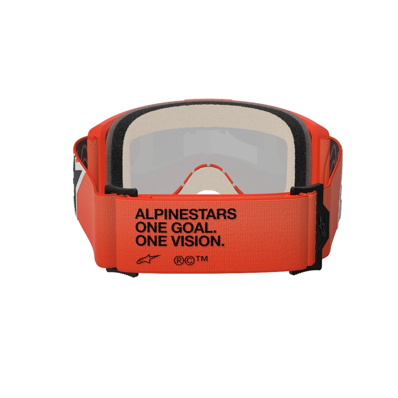 Alpinestars Vision 5 Corp Motorcrossbril oranje met gespiegelde rode lens