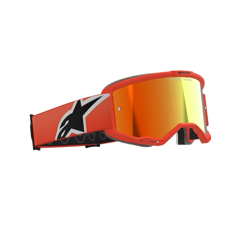 Alpinestars Vision 5 Corp Motorcrossbril oranje met gespiegelde rode lens