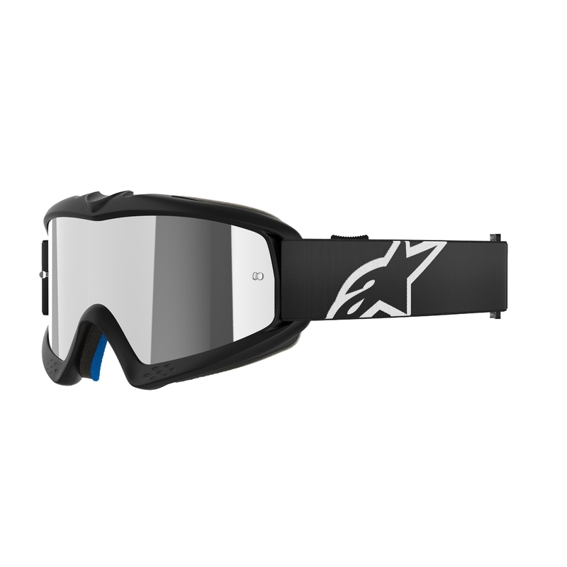 Alpinestars Vision Youth Corp kinder motorcrossbril zwart met gespiegelde zilveren lens
