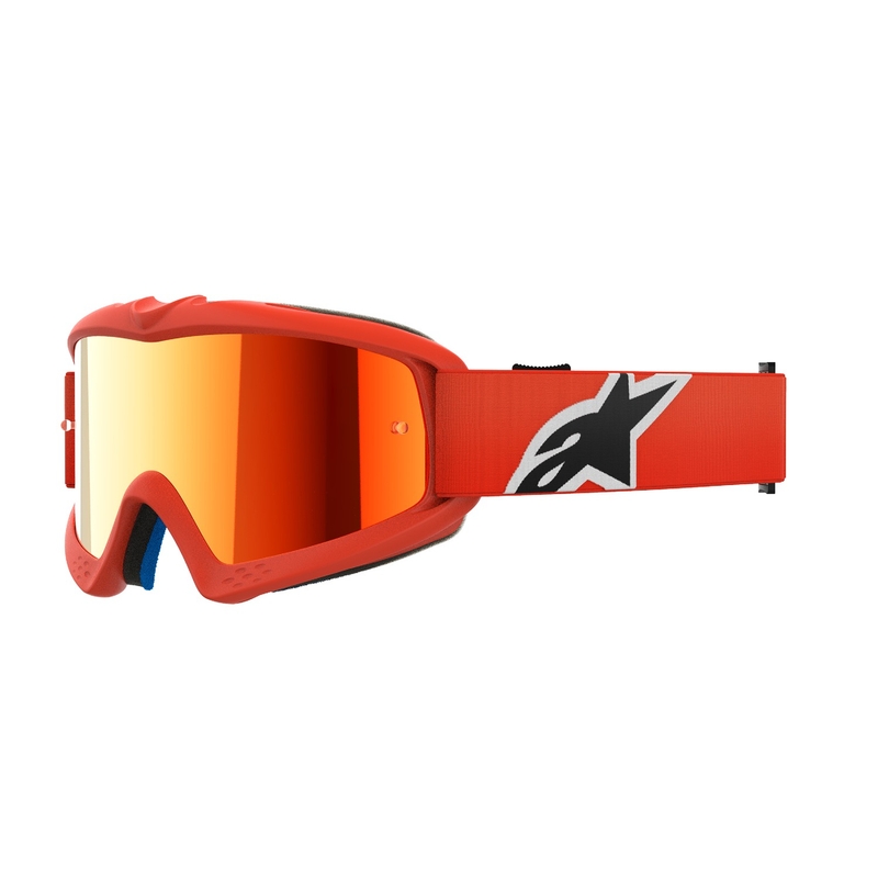 Alpinestars Vision Youth Corp kinder motorcrossbril oranje met gespiegelde rode lens
