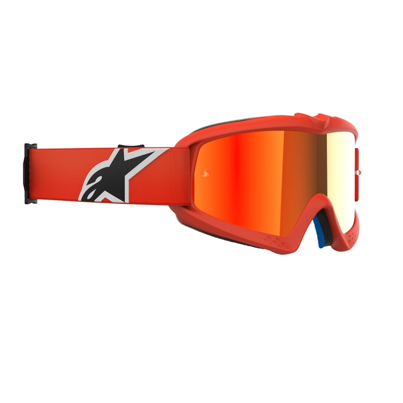 Alpinestars Vision Youth Corp kinder motorcrossbril oranje met gespiegelde rode lens