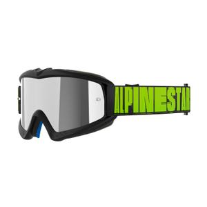 Alpinestars Vision Youth Holle motorcrossbril zwart-antraciet-fluogeel met gespiegelde zilveren lens