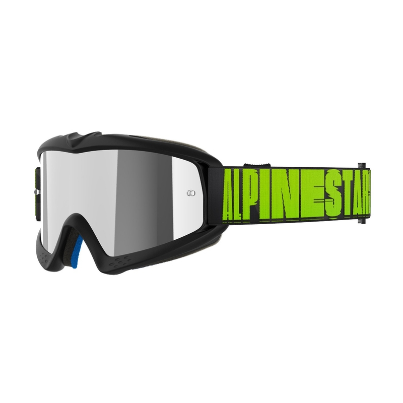 Alpinestars Vision Youth Holle motorcrossbril zwart-antraciet-fluogeel met gespiegelde zilveren lens