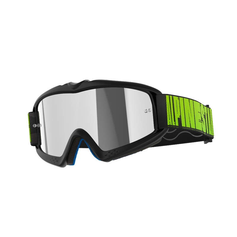 Alpinestars Vision Youth Holle motorcrossbril zwart-antraciet-fluogeel met gespiegelde zilveren lens