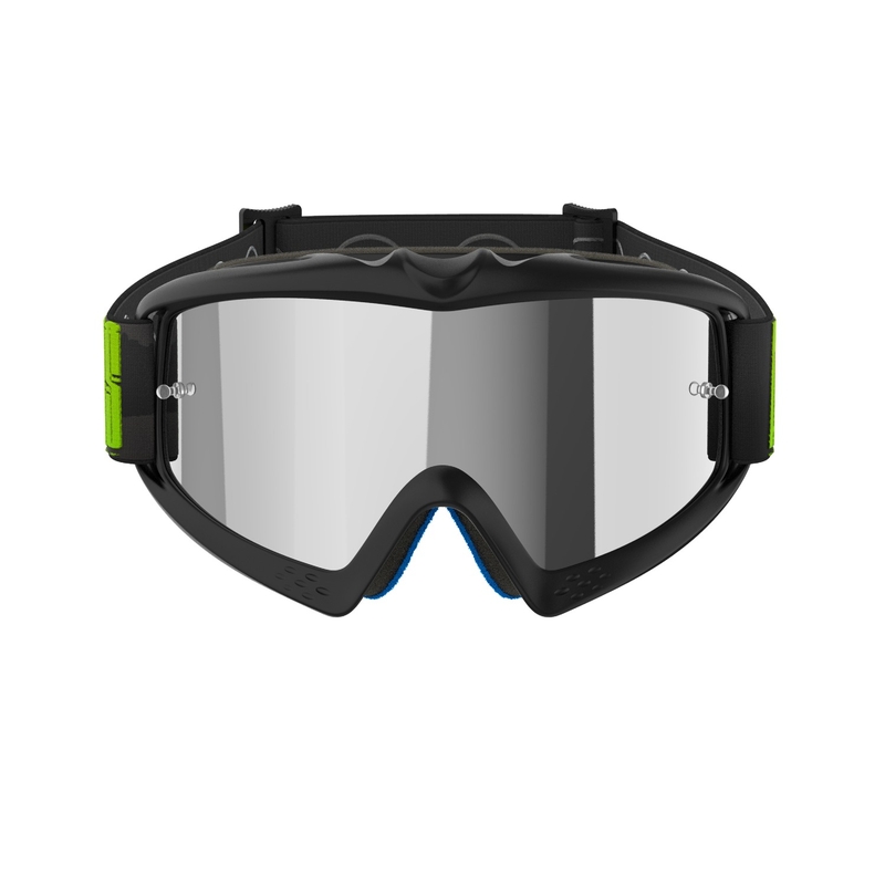 Alpinestars Vision Youth Holle motorcrossbril zwart-antraciet-fluogeel met gespiegelde zilveren lens