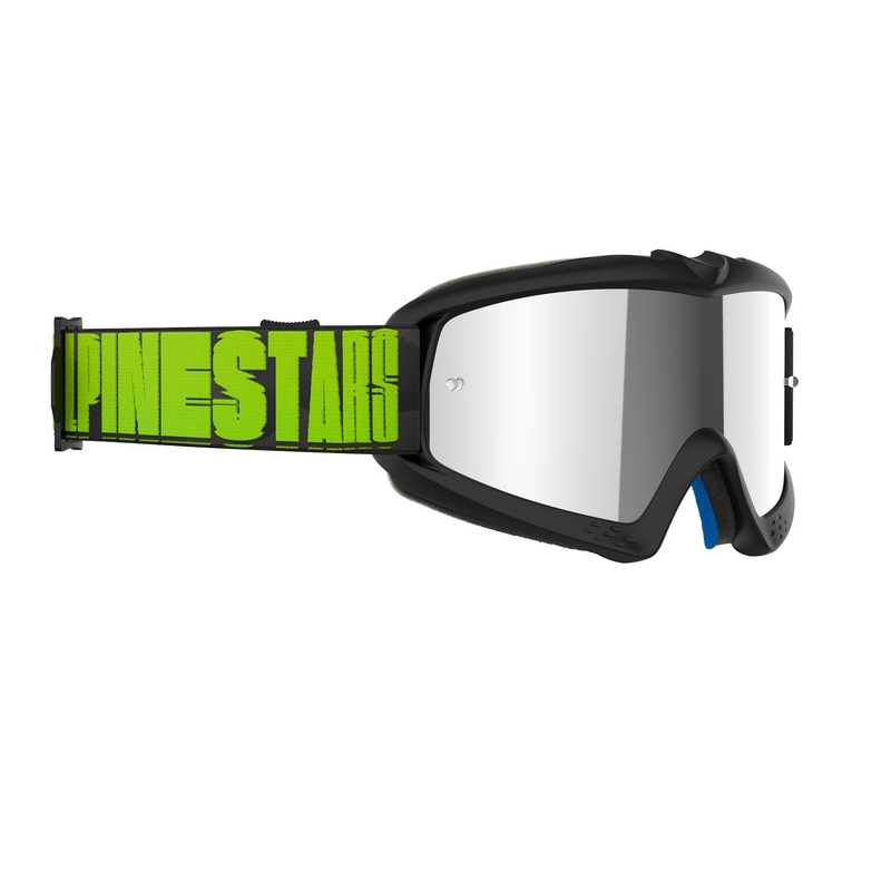 Alpinestars Vision Youth Holle motorcrossbril zwart-antraciet-fluogeel met gespiegelde zilveren lens