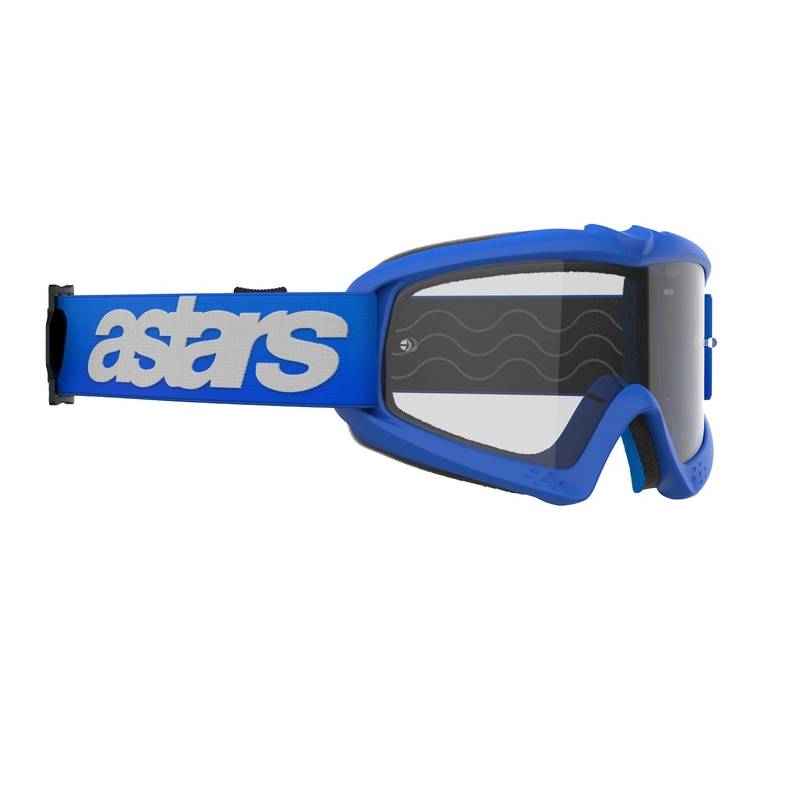 Alpinestars Vision Youth Blaze blauwe kinder motorcrossbril met heldere lens