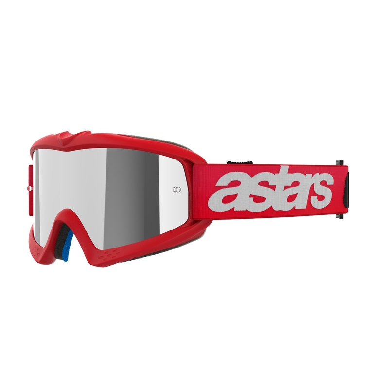 Alpinestars Vision Youth Blaze rode kinder motorcrossbril met gespiegelde zilveren lens