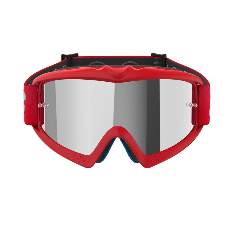 Alpinestars Vision Youth Blaze rode kinder motorcrossbril met gespiegelde zilveren lens