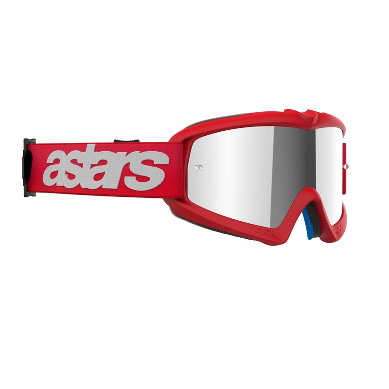 Alpinestars Vision Youth Blaze rode kinder motorcrossbril met gespiegelde zilveren lens