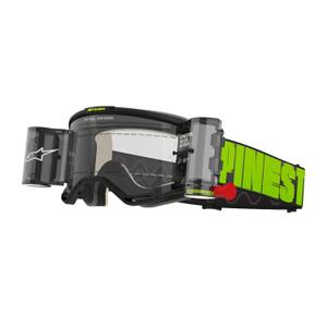 Alpinestars Vision 5 Hollow ROLL-OFF Wide Vision motorcrossbril grijs-fluogeel met helder plexi