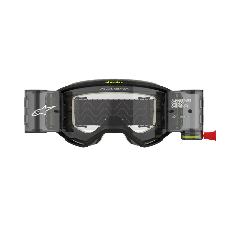 Alpinestars Vision 5 Hollow ROLL-OFF Wide Vision motorcrossbril grijs-fluogeel met helder plexi