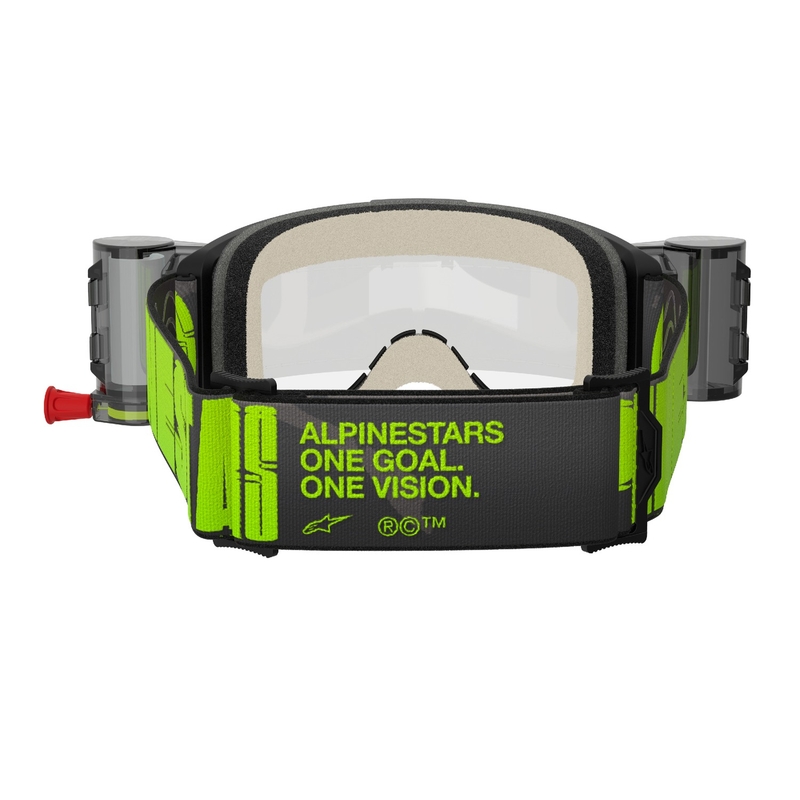 Alpinestars Vision 5 Hollow ROLL-OFF Wide Vision motorcrossbril grijs-fluogeel met helder plexi