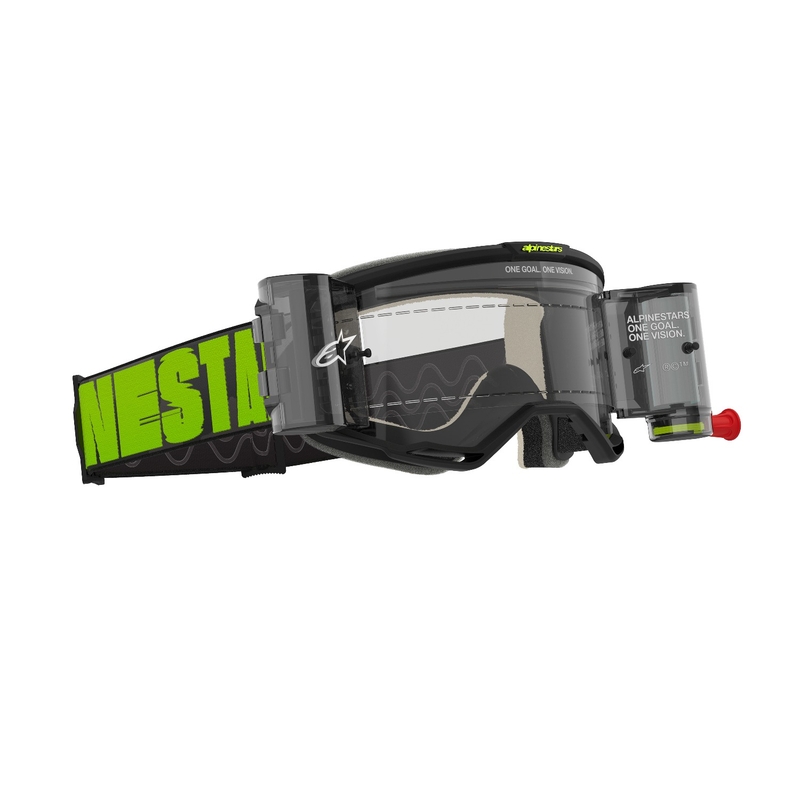 Alpinestars Vision 5 Hollow ROLL-OFF Wide Vision motorcrossbril grijs-fluogeel met helder plexi