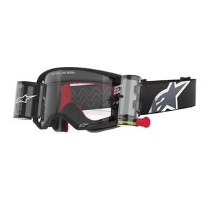 Alpinestars Supertech Corp ROLL-OFF Brede visie motorcrossbril zwart en grijs met heldere lens