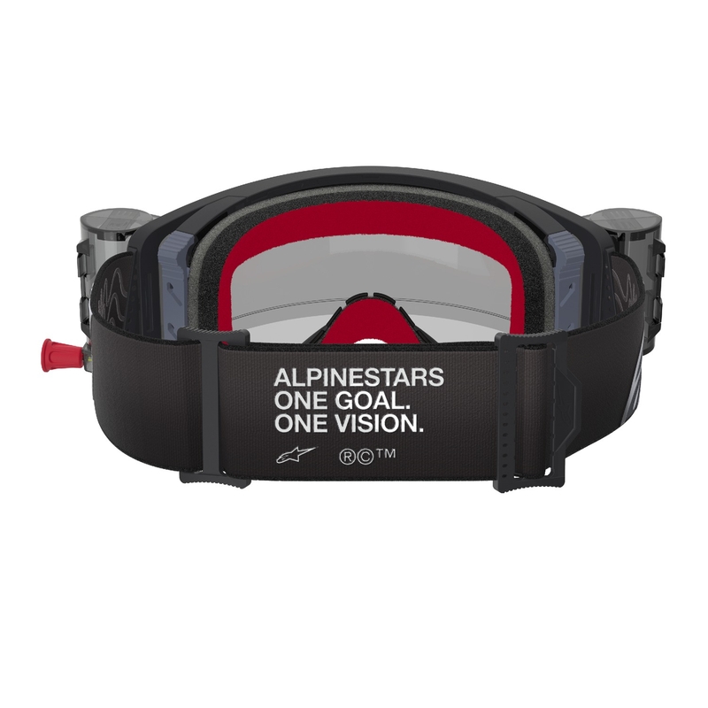 Alpinestars Supertech Corp ROLL-OFF Brede visie motorcrossbril zwart en grijs met heldere lens