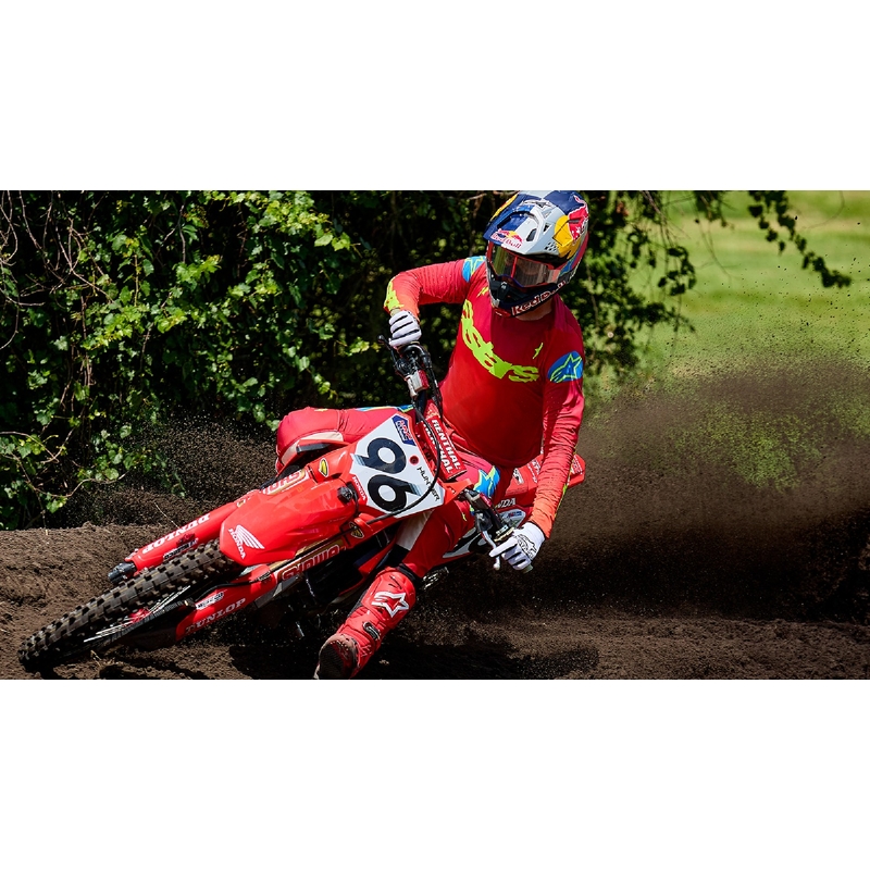 Alpinestars Supertech Corp ROLL-OFF Brede visie motorcrossbril rood en blauw met heldere lens