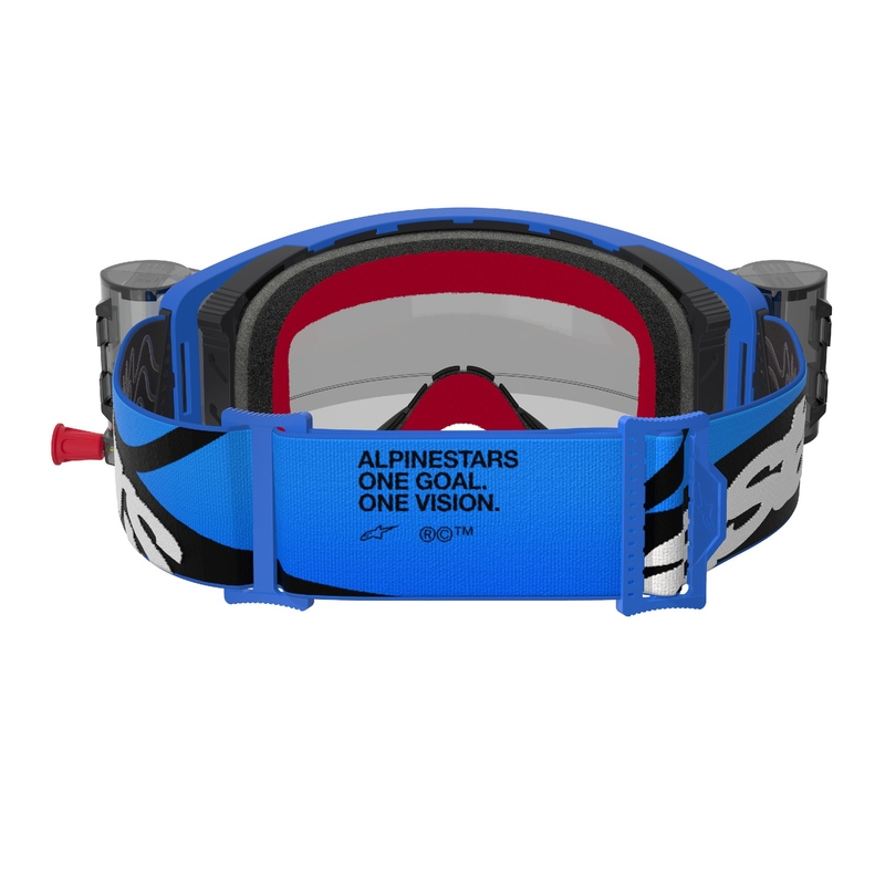 Alpinestars Supertech Stream ROLL-OFF Wide Vision Motorcrossbril blauw met heldere lens