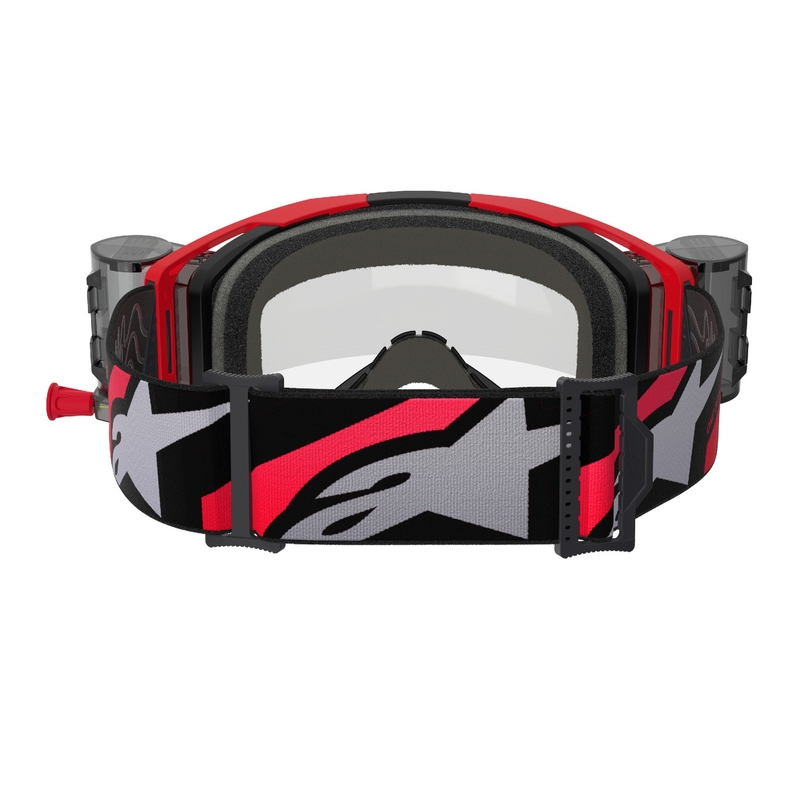 Alpinestars Vision 8 Luar ROLL-OFF Wide Vision motorcrossbril rood en zwart met heldere lens
