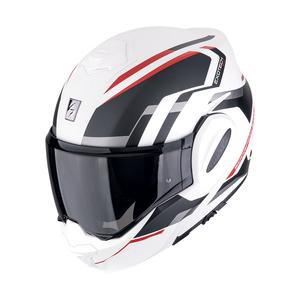 Opvouwbare motorhelm Scorpion EXO-TECH EVO FURIO mat wit-zwart-rood