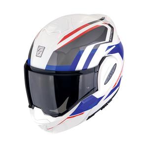 Opvouwbare motorhelm Scorpion EXO-TECH EVO FURIO wit-rood-blauw