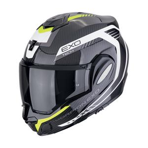 Opvouwbare motorhelm Scorpion EXO-TECH EVO CARBON COSY zwart-fluo geel