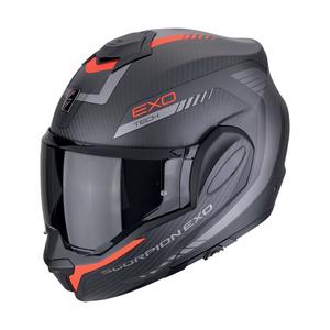 Opvouwbare motorhelm Scorpion EXO-TECH EVO CARBON COSY mat zwart-rood
