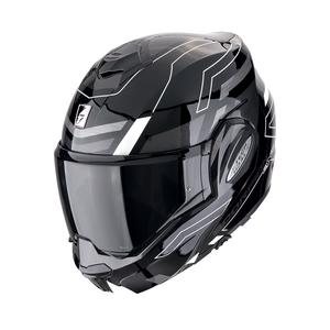 Opvouwbare motorhelm Scorpion EXO-TECH EVO CONQUER zwart-wit