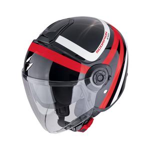 Open motorhelm Scorpion EXO-CITY II RIVA zwart-rood
